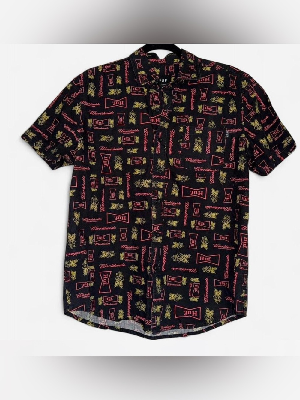 HUF Black Short-Sleeve Button-Down Shirt